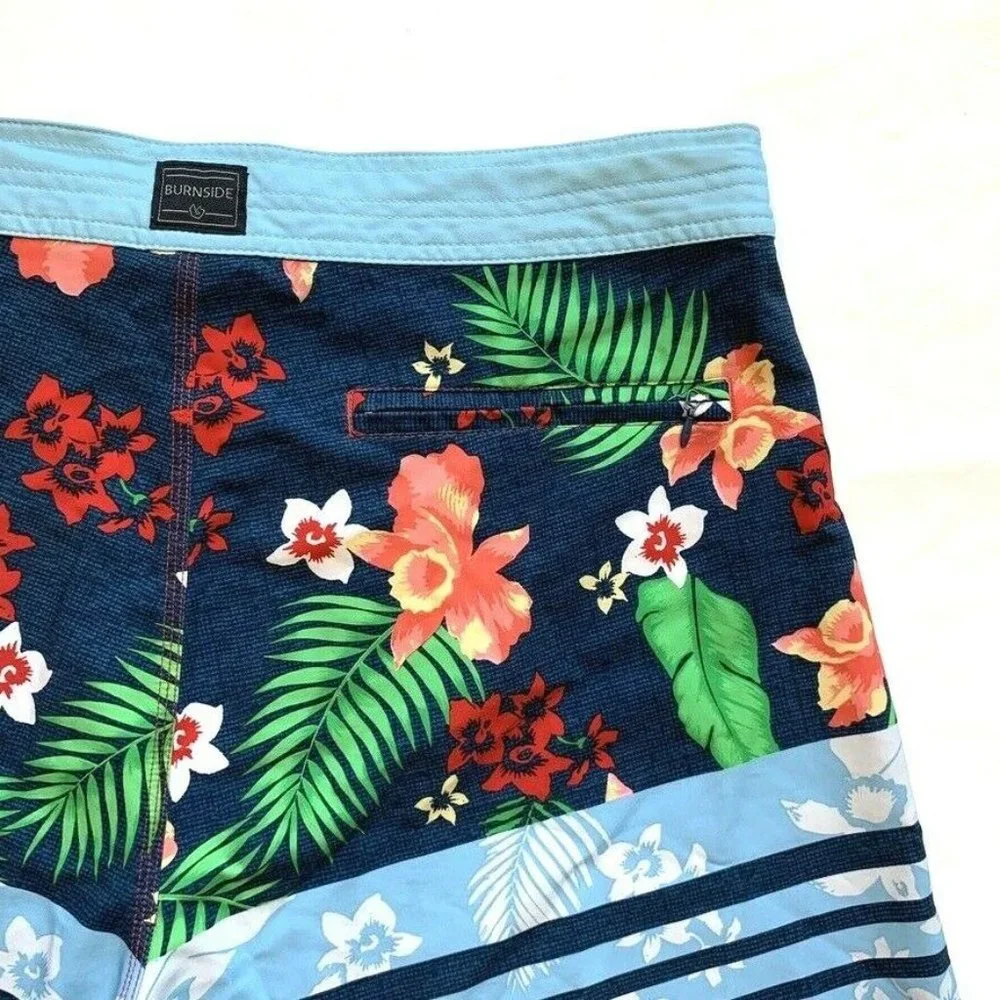Burnside Board Shorts Swim Trunks Mens 36‎ Hawaiian Tropical Beach Colorful
